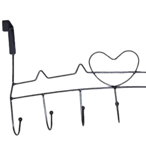 (Door Hanger 7 Hooks)-(Black)-(For-Hats, Coats, Towels, Pocketbooks, Etc.)-$20 - Picture 3 of 4